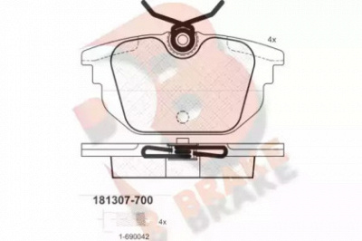 R BRAKE rb1307700 -  Комплект тормозных колодок, дисковый тормоз
